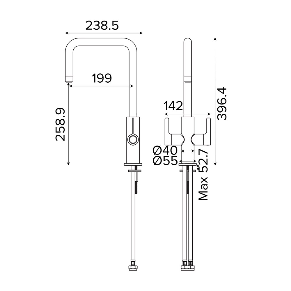 Baterie bucatarie GOODHOME Kamut, inox, crom
