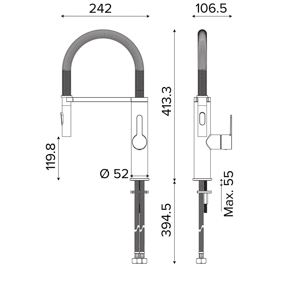 Baterie bucatarie GOODHOME Saffron, alama, crom