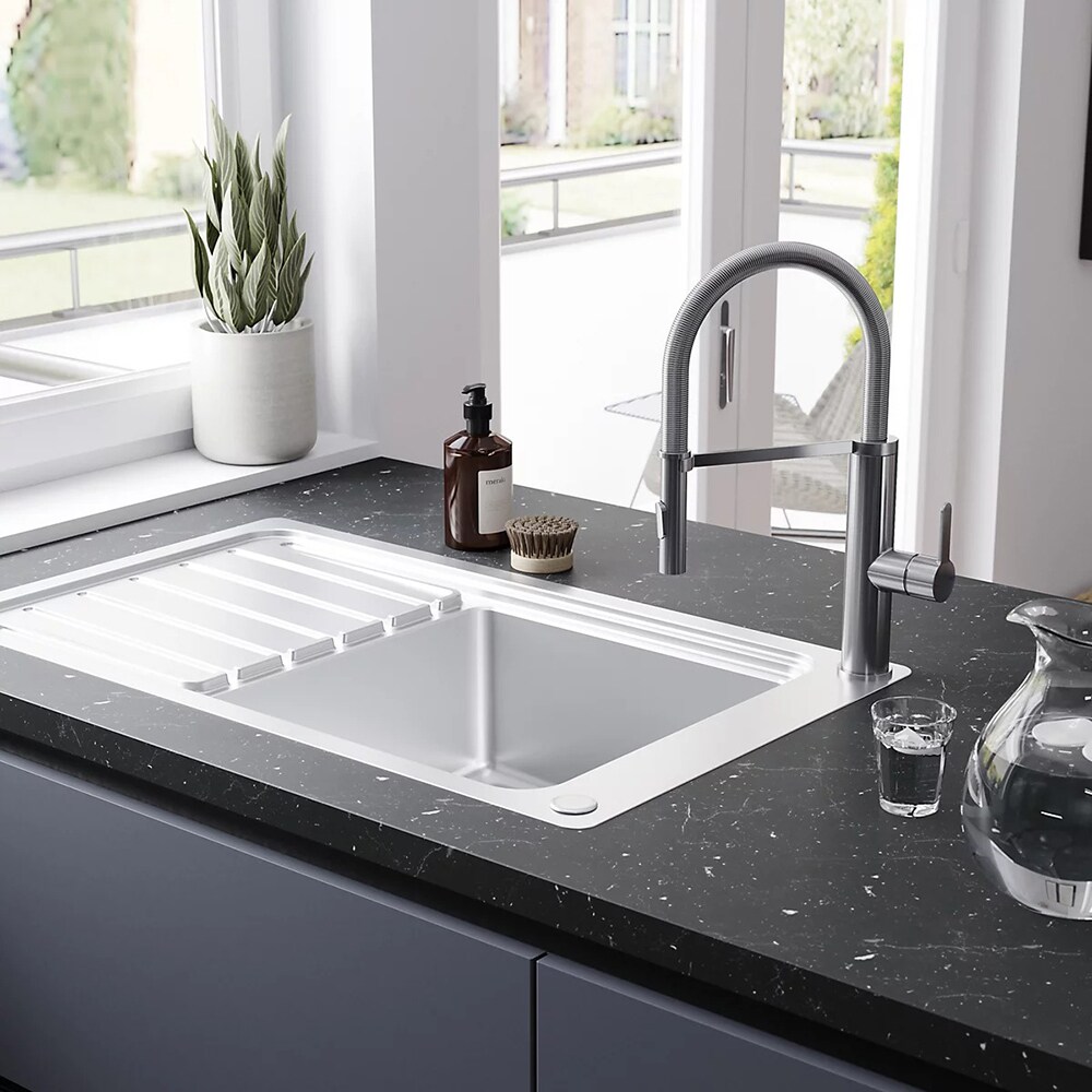 Baterie bucatarie GOODHOME Saffron, alama, inox