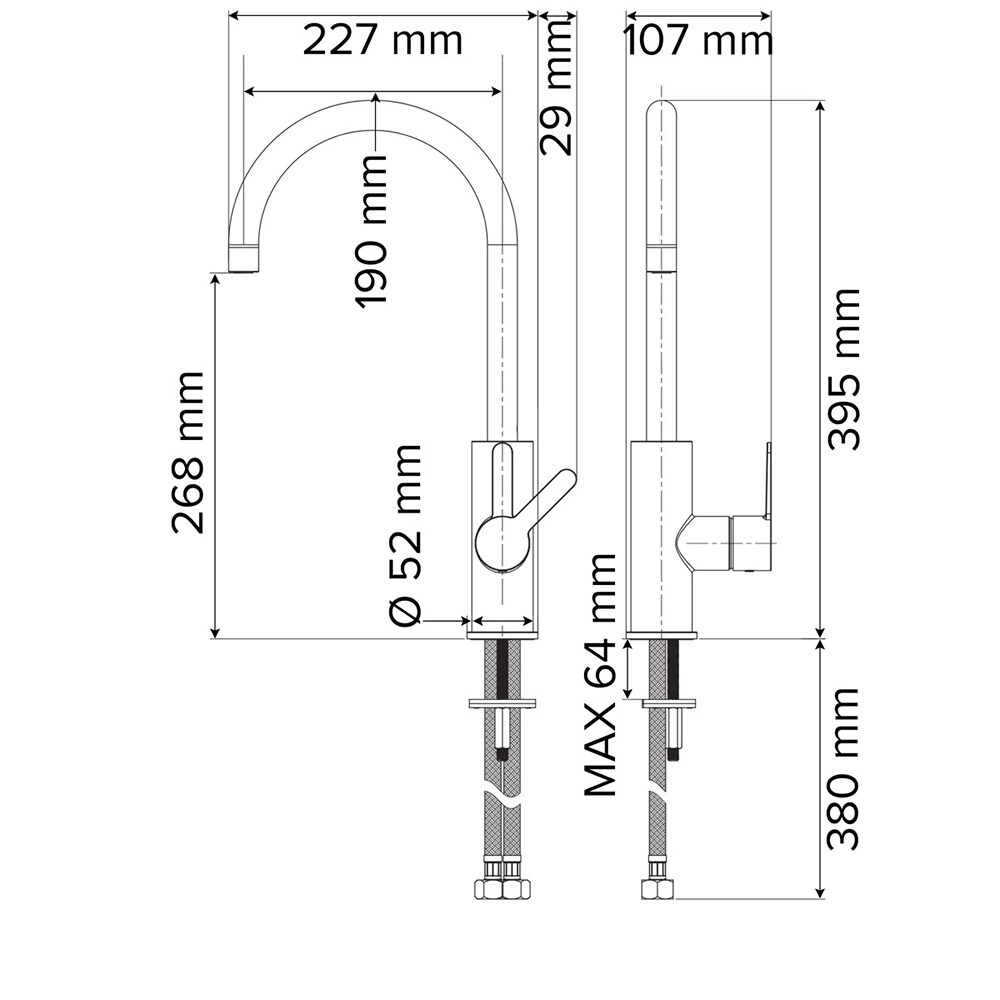 Baterie bucatarie GOODHOME Zanthe, alama