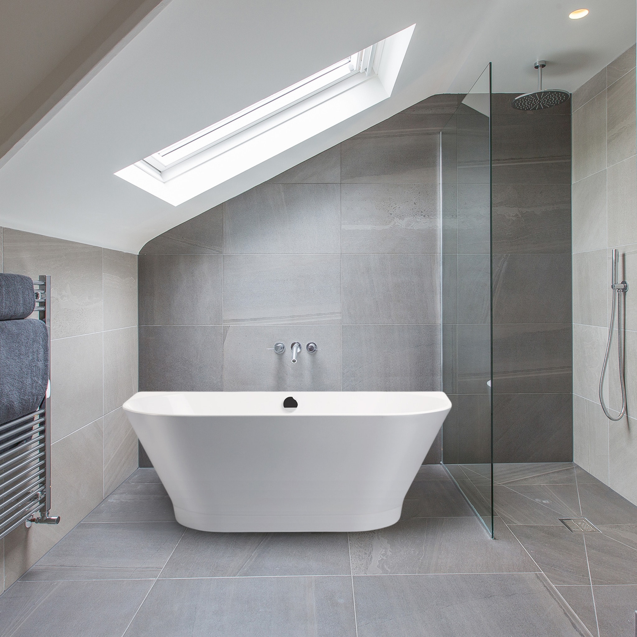 Cada baie freestanding FIBREX Bristol, acril, 170 x 75 cm, alb