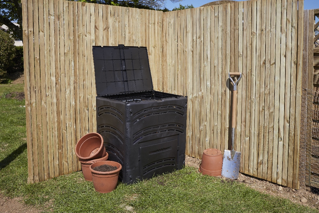 Compostor gradina VERVE, 350 l, 80 x 80 x 60 cm, plastic termoformat, negru