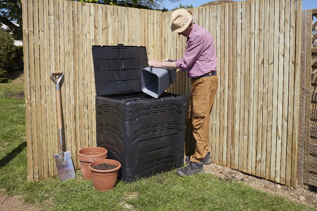 Compostor gradina VERVE, 350 l, 80 x 80 x 60 cm, plastic termoformat, negru