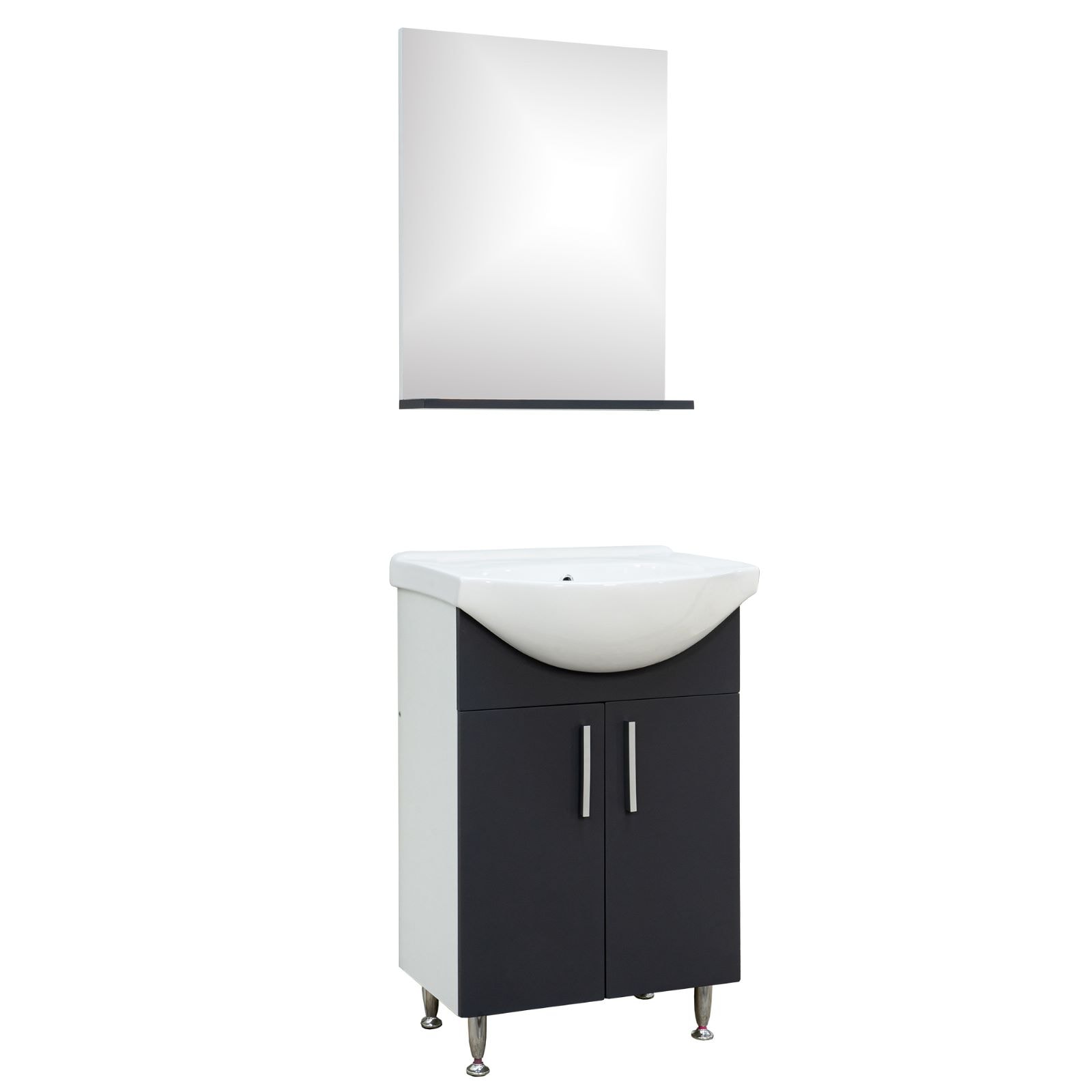 Set mobilier baie, PAL, 55 cm, gri  Bella