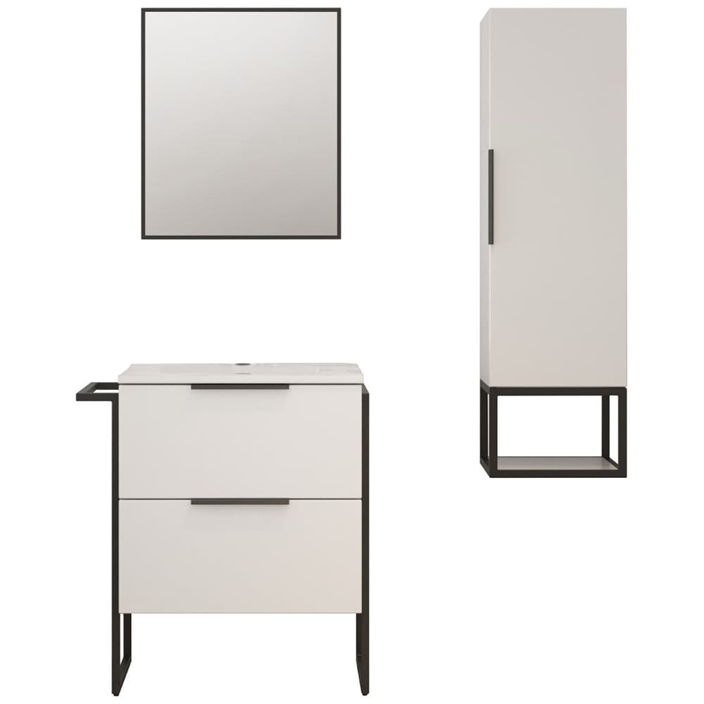 Oglinda baie SANITOP Prime, 60 x 60 cm, negru