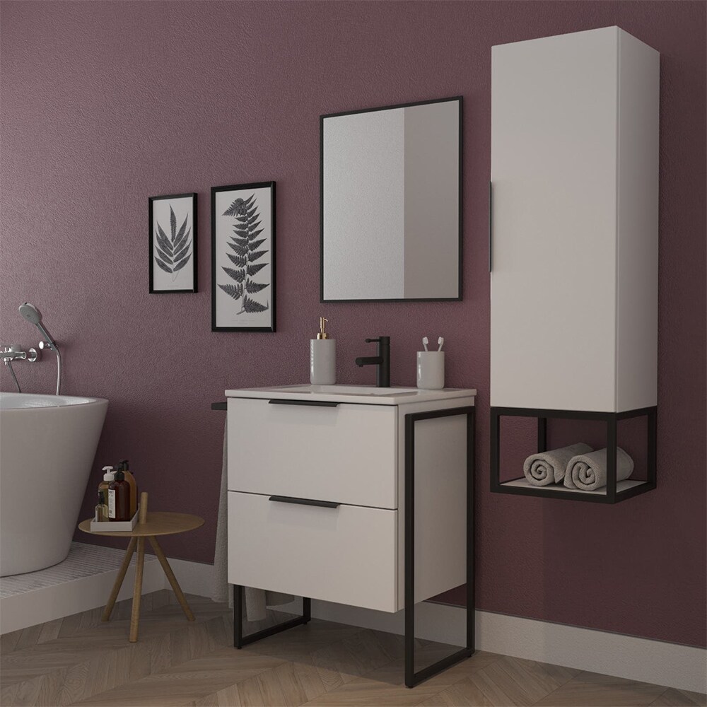 Oglinda baie SANITOP Prime, 60 x 60 cm, negru