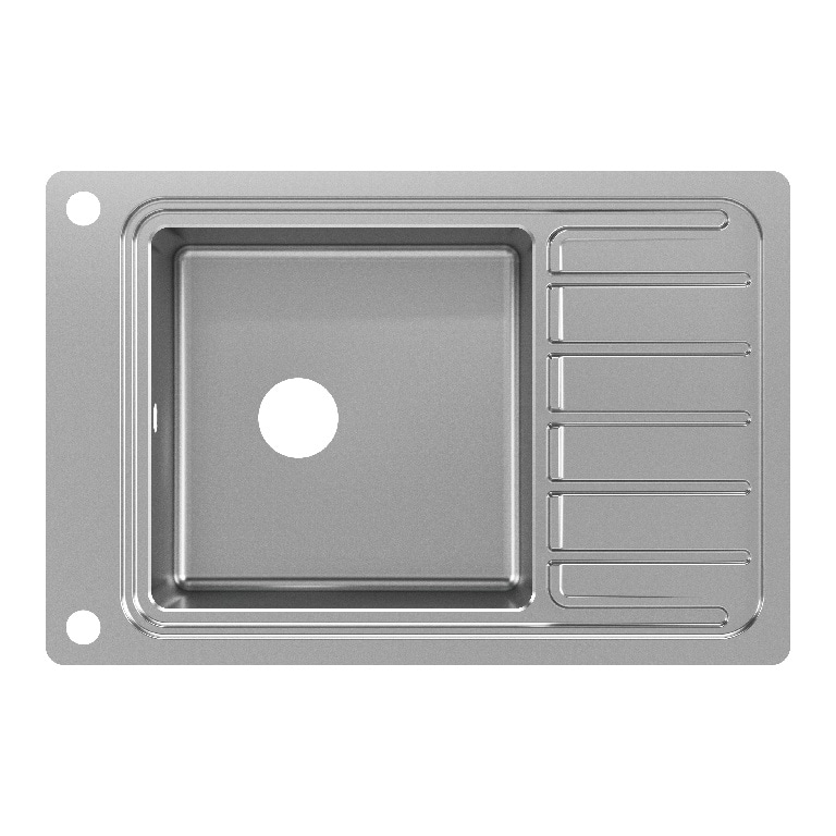 Chiuveta bucatarie GoodHome Romesco, 1 cuva, picurator reversibil, inox, accesorii, argintiu