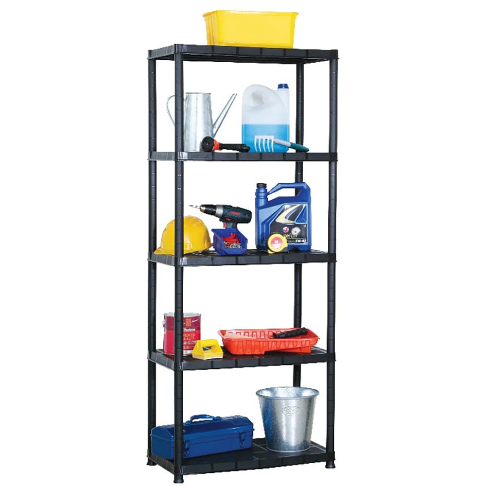 Raft 5 polite, 170 x 70 x 38 cm, plastic, negru