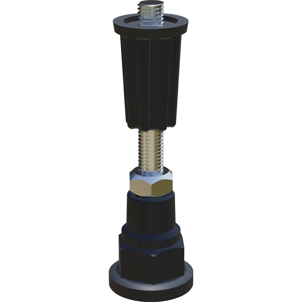 Set 5 picioare cadita dus GOODHOME Paya, inaltime ajustabila, negru