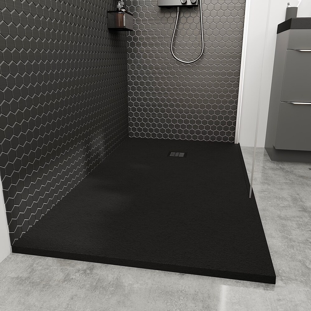 Cadita dus GOODHOME Douro, rasina, 140 x 90 cm, negru