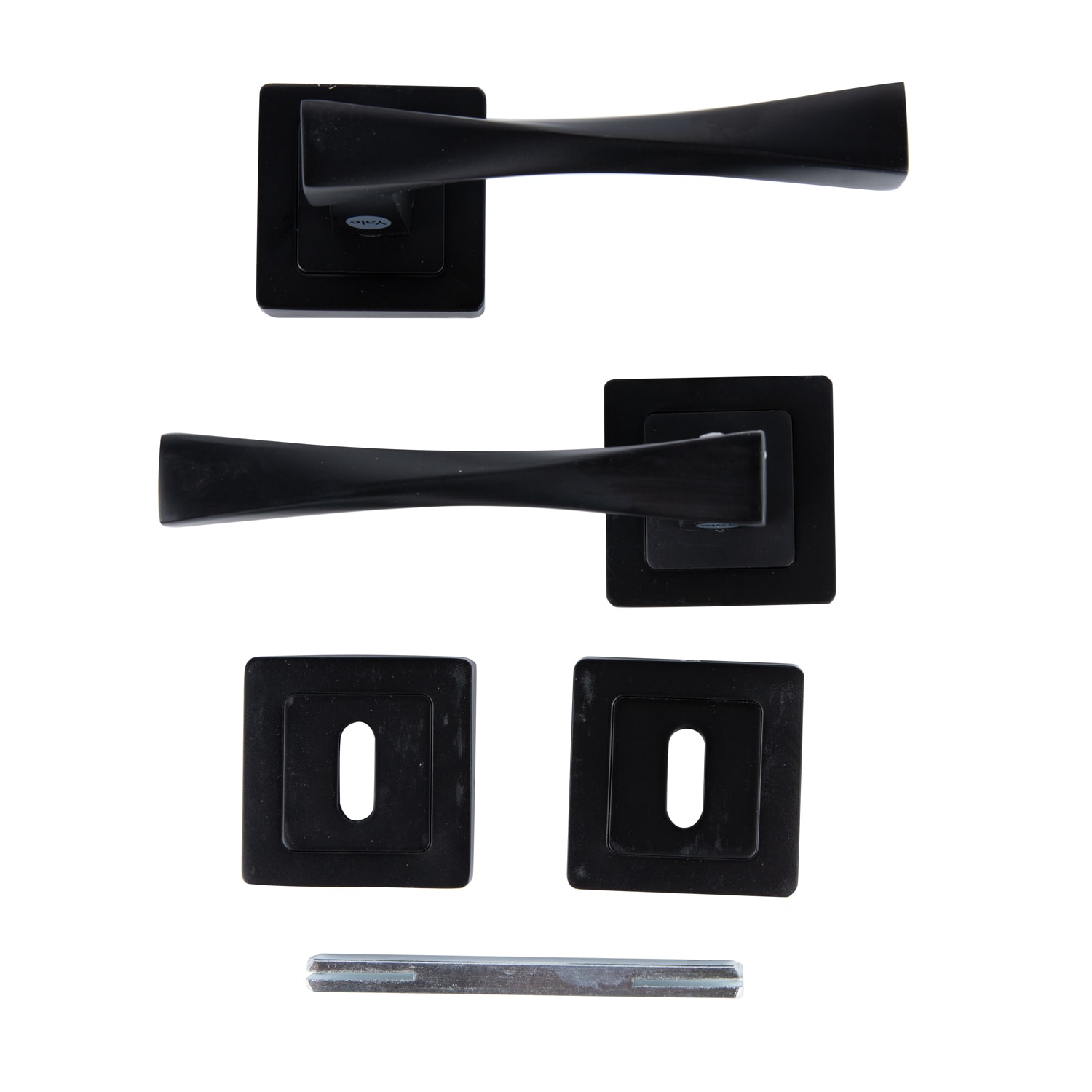 Set manere, rozete cheie, aluminiu, negru, usi de interior  Yale Verona