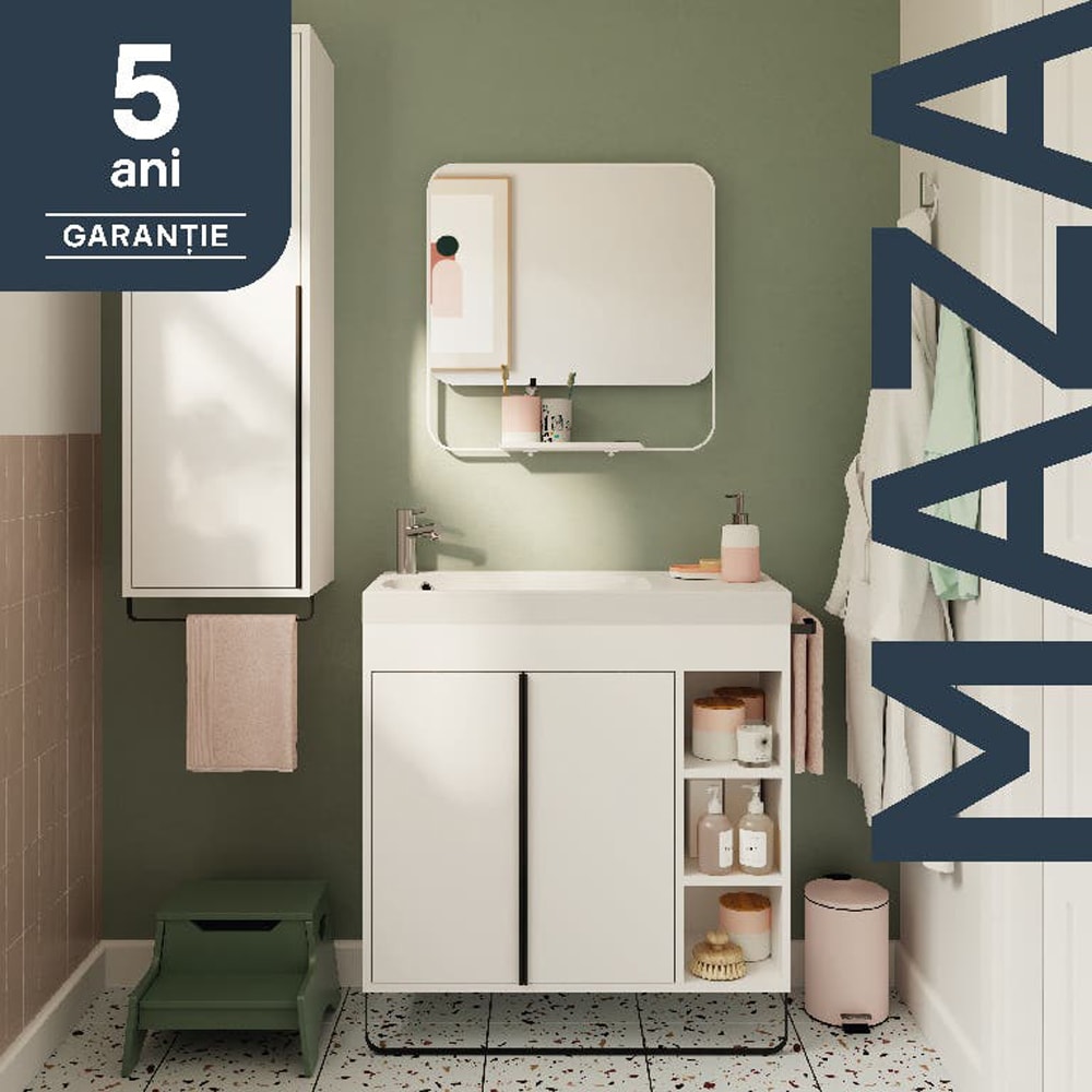 Masca lavoar GOODHOME Maza, 80 x 37.2 x 82 cm, alb