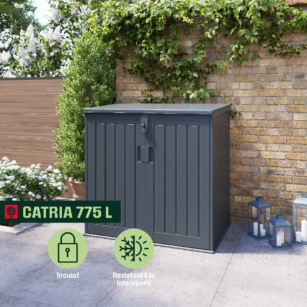 Dulap depozitare gradina KLIKSTROM, rasina, 115.3 x 70.9 x 112.5 cm, antracit