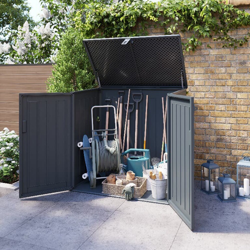 Dulap depozitare gradina KLIKSTROM, rasina, 115.3 x 70.9 x 112.5 cm, antracit