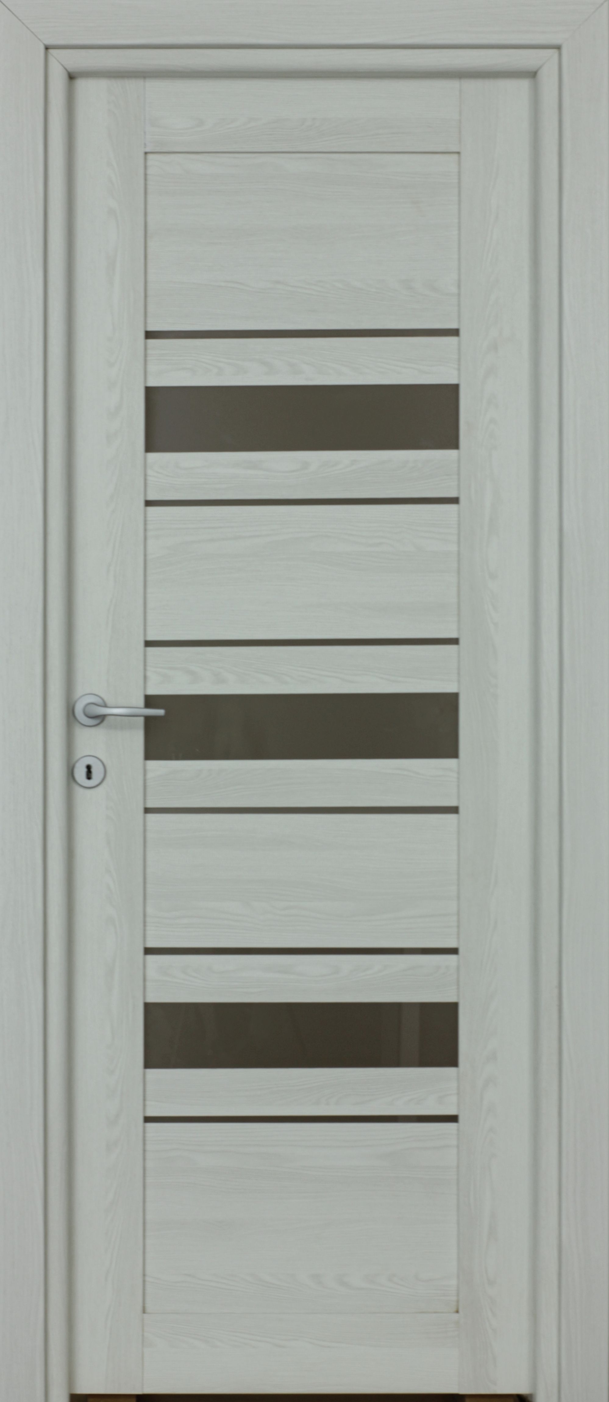 Usa interior Rino, cu geam, reversibila, MDF, 68 x 203 cm, alb