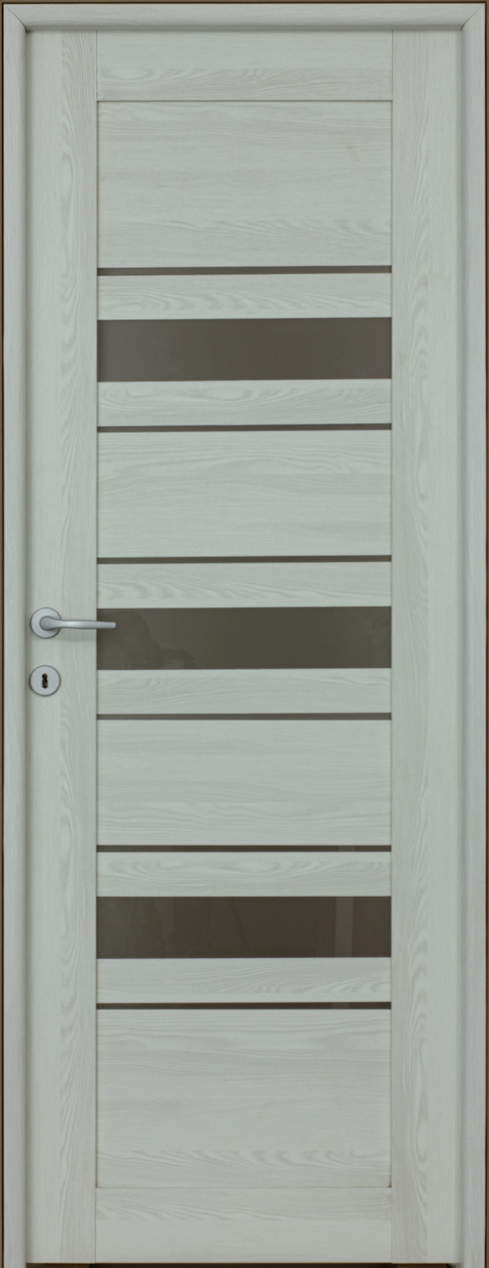 Usa interior Rino, cu geam, reversibila, MDF, 78 x 203 cm, alb
