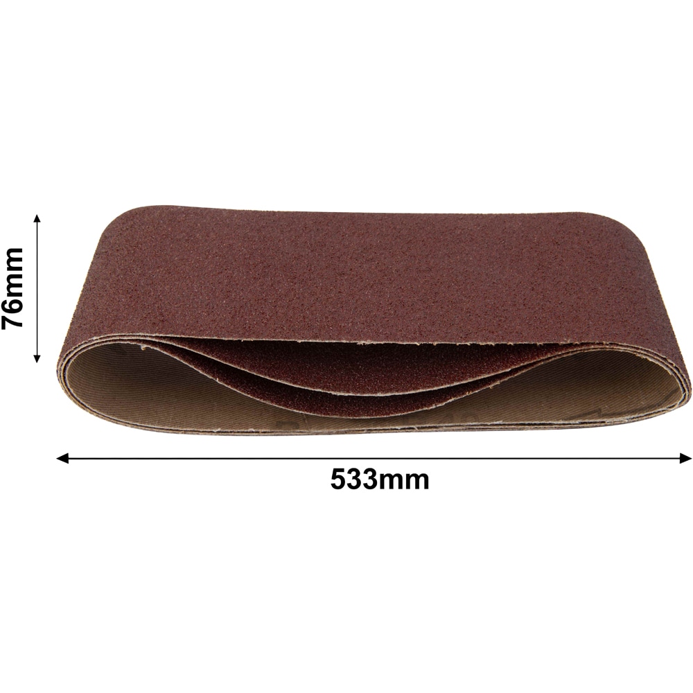Set banda slefuit MAC ALLISTER, 3 bucati, 76x533 mm, P80