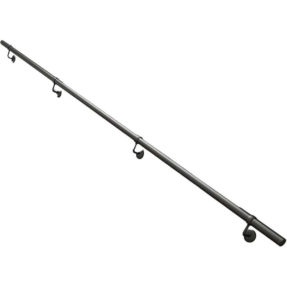 Kit balustrada perete rotunda Fortia, otel, D 40 mm, L 3.6 m, negru