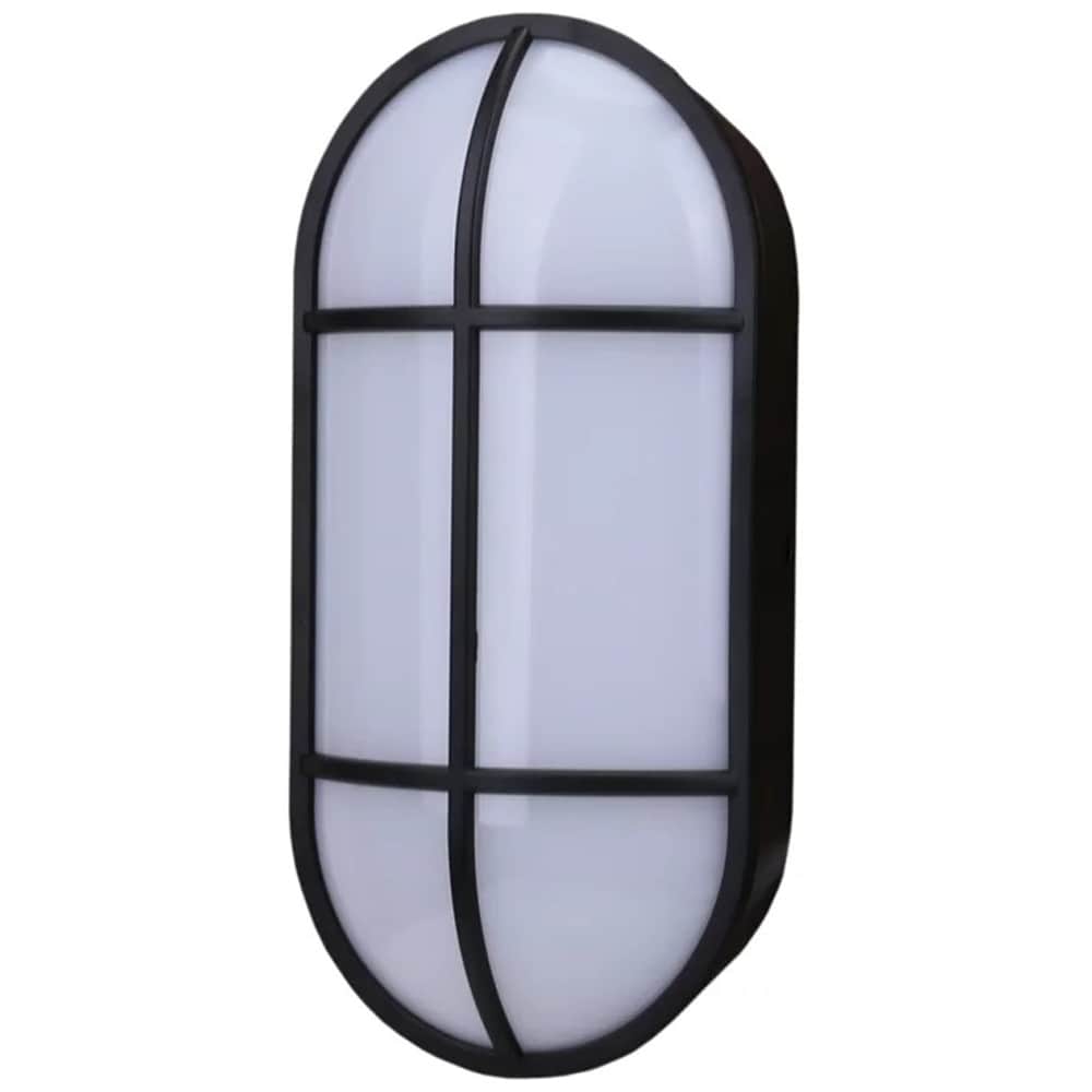 Lampa ovala Bulkhead GoodHome, LED integrat, 16 W, IP44, rezistenta la umiditate, negru