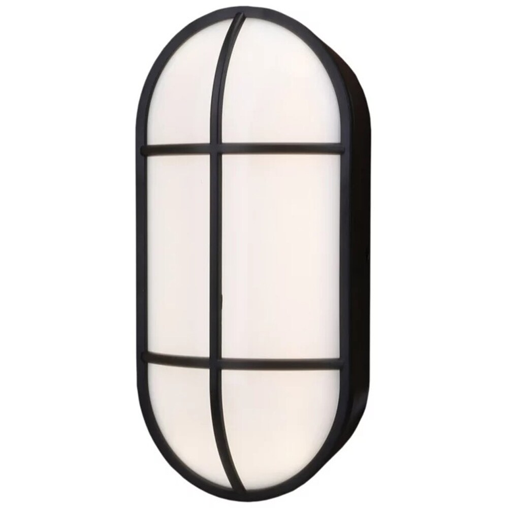 Lampa ovala Bulkhead GoodHome, LED integrat, 16 W, IP44, rezistenta la umiditate, negru