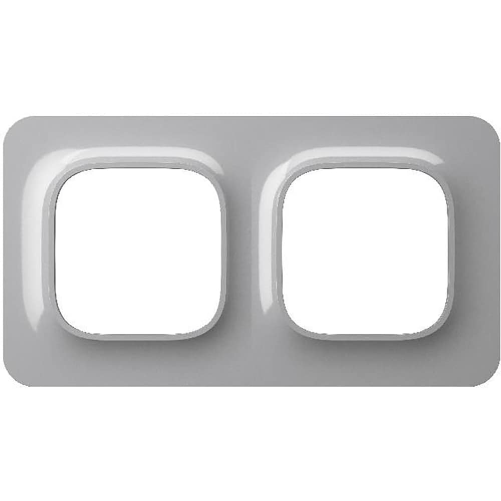 Placa dubla decorativa KENNET JACOBSEN, ABS, argintiu