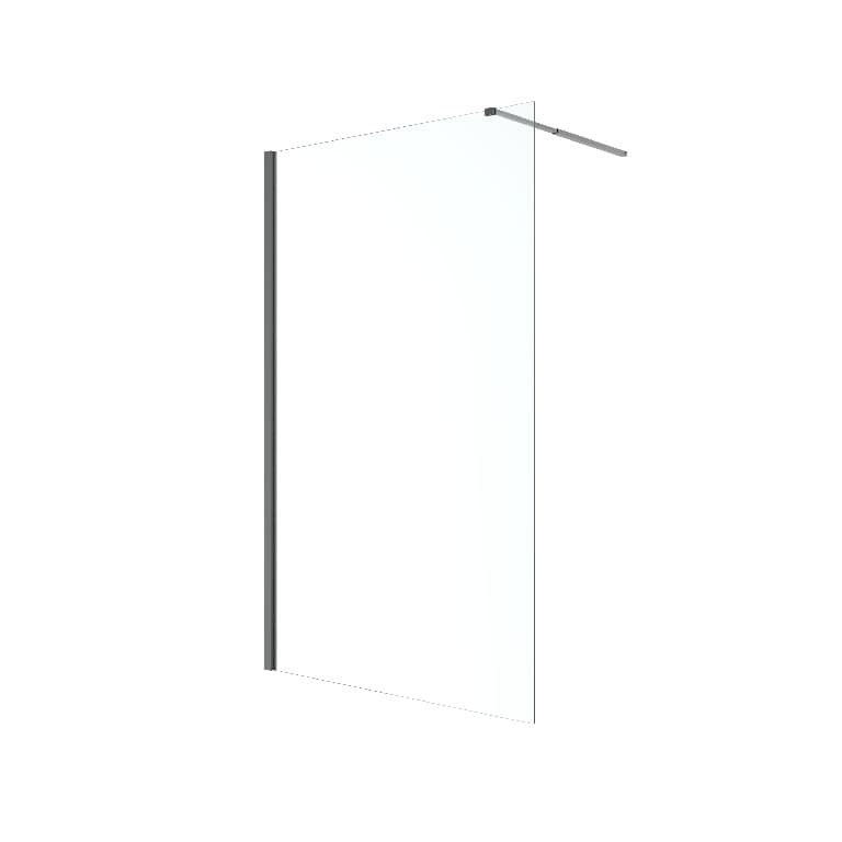 Paravan dus walk in GOODHOME Levada, sticla, 8 mm, profil negru, 90 x 195 cm