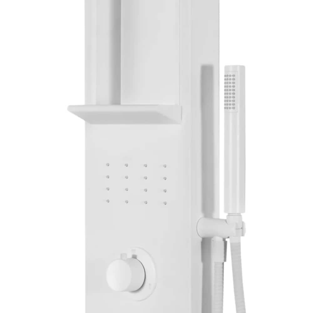 Panel de dus GOODHOME Layra, termostat, hidromasaj, 140 cm, alb mat