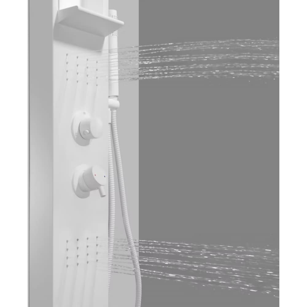 Panel de dus GOODHOME Layra, termostat, hidromasaj, 140 cm, alb mat