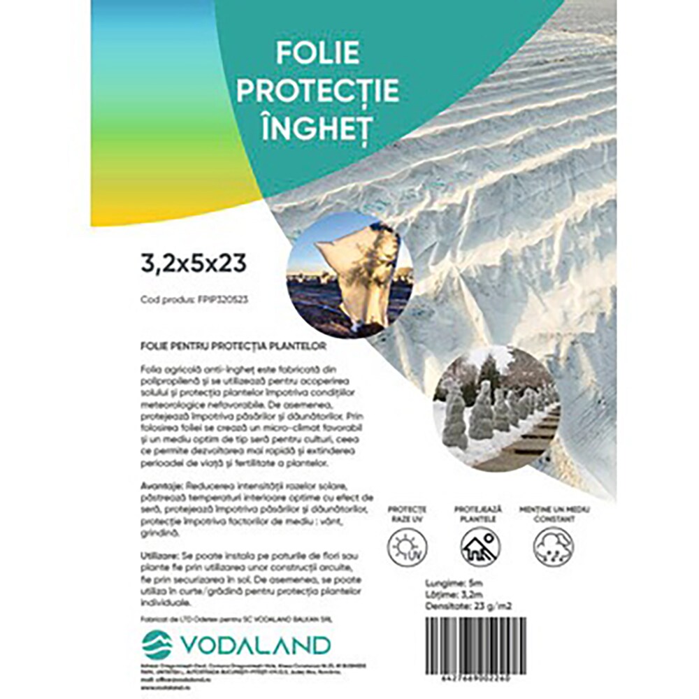 Folie protectie inghet Vodaland FPIP320523, 3.2 x 5 m, 23 g/mp