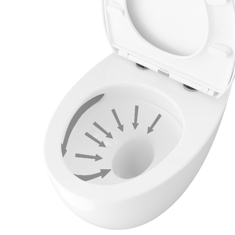 Vas WC suspendat GOODHOME Kentia, ceramica, 37.5 x 50 x 36.5 cm, capac SoftClose, alb