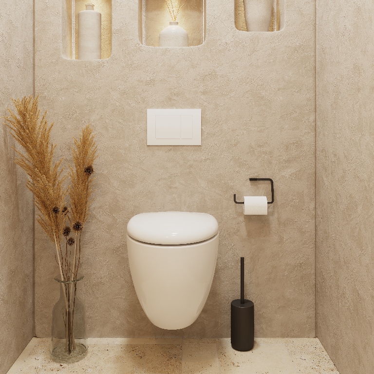 Vas WC suspendat GOODHOME Kentia, ceramica, 37.5 x 50 x 36.5 cm, capac SoftClose, alb