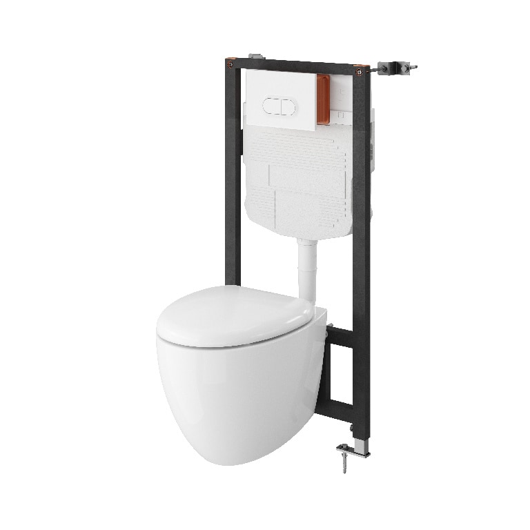 Vas WC suspendat GOODHOME Kentia, ceramica, 37.5 x 50 x 36.5 cm, capac SoftClose, alb