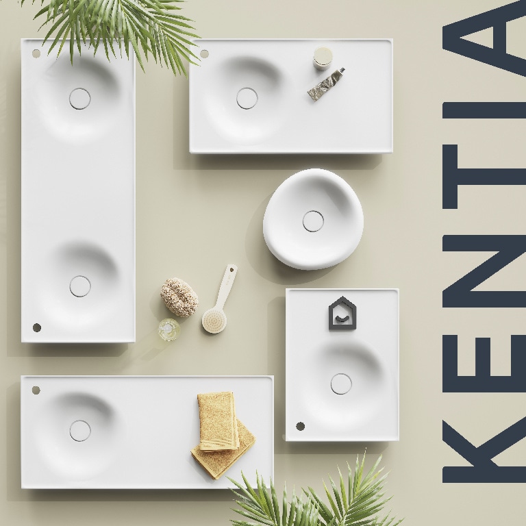 Lavoar baie GOODHOME Kentia, ceramica, 60.6 x 45.2 cm, alb mat