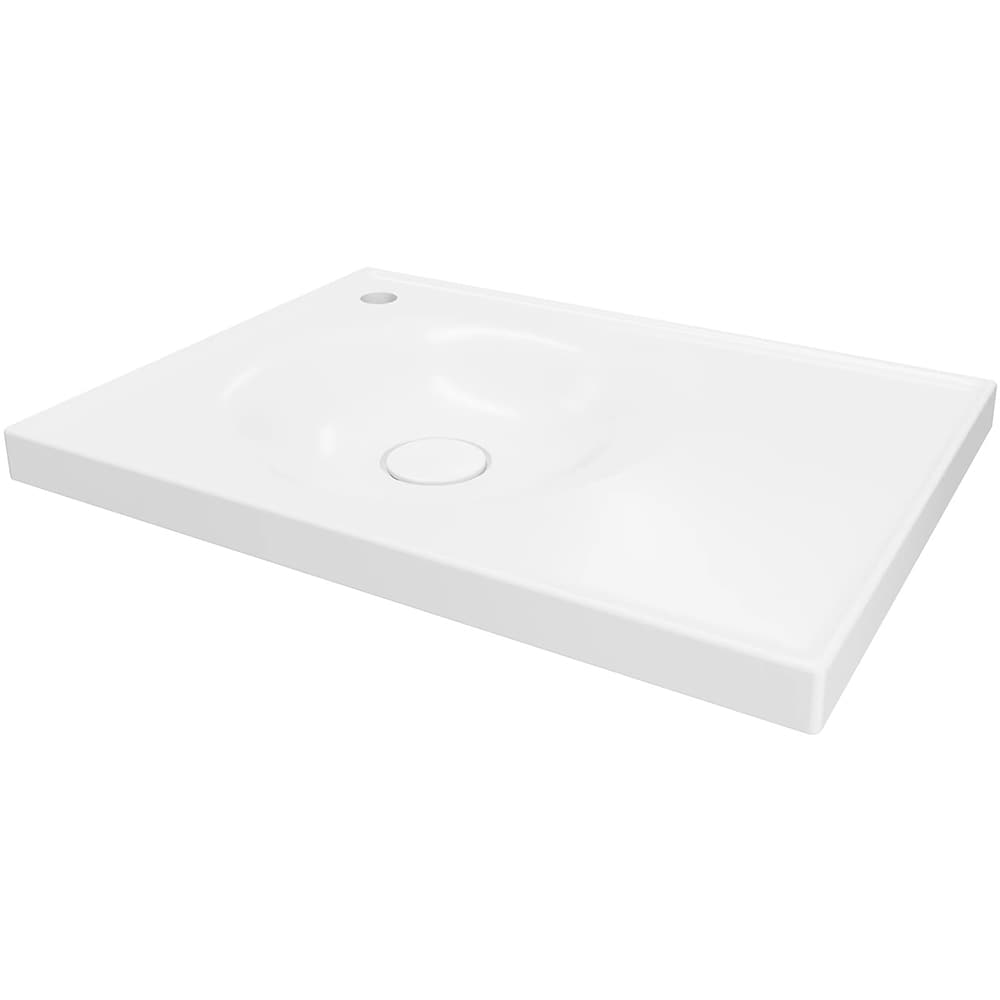 Lavoar baie GOODHOME Kentia, ceramica, 60.6 x 45.2 cm, alb mat