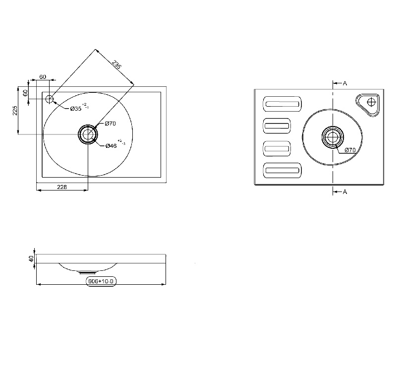 Lavoar baie GOODHOME Kentia, ceramica, 60.6 x 45.2 cm, alb mat
