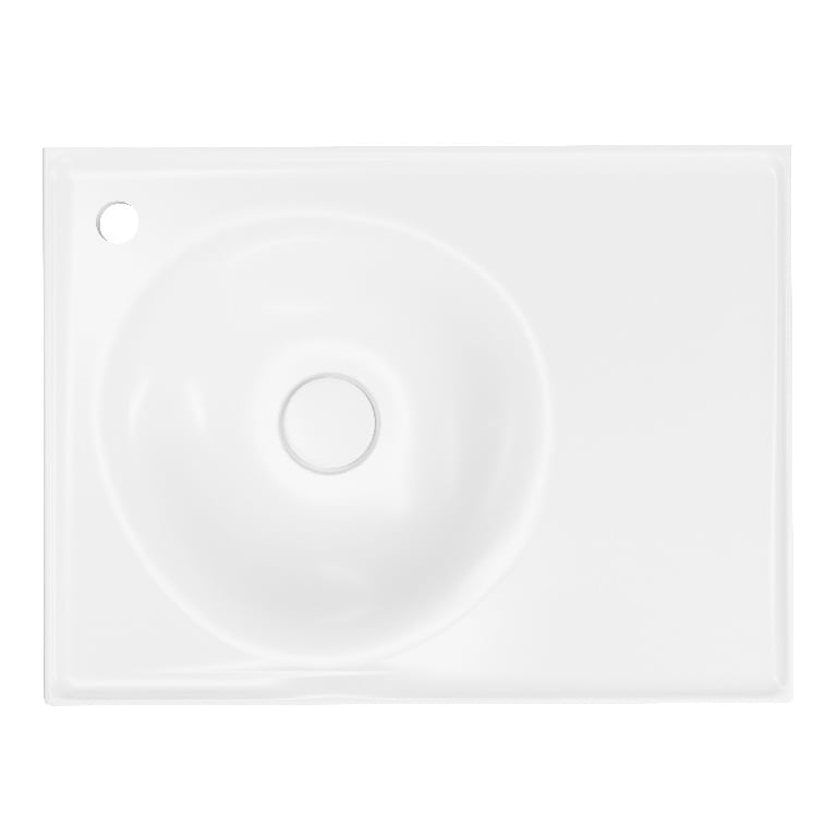 Lavoar baie GOODHOME Kentia, ceramica, 60.6 x 45.2 cm, alb mat