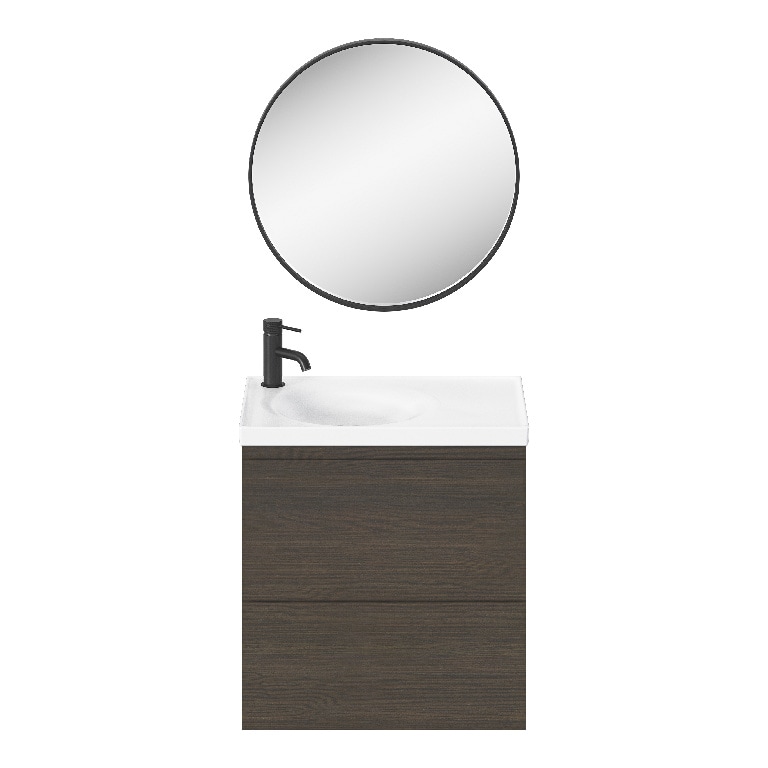 Lavoar baie GOODHOME Kentia, ceramica, 60.6 x 45.2 cm, alb mat