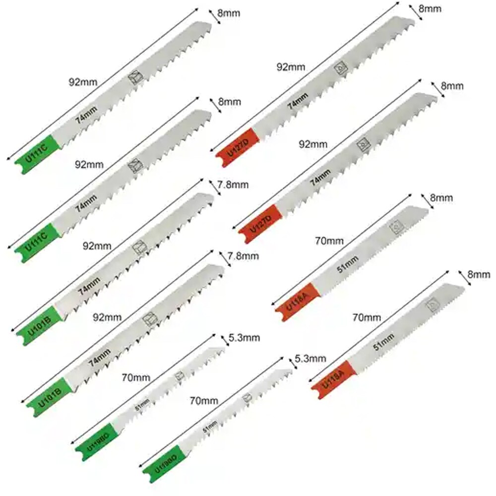 Set panze MAC ALLISTER 101394978, pentru fierastrau pendular, lemn si metal 10 piese