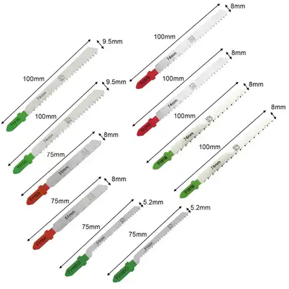 Set panze MAC ALLISTER 101396429, pentru fierastrau pendular, lemn si metal, 10 piese