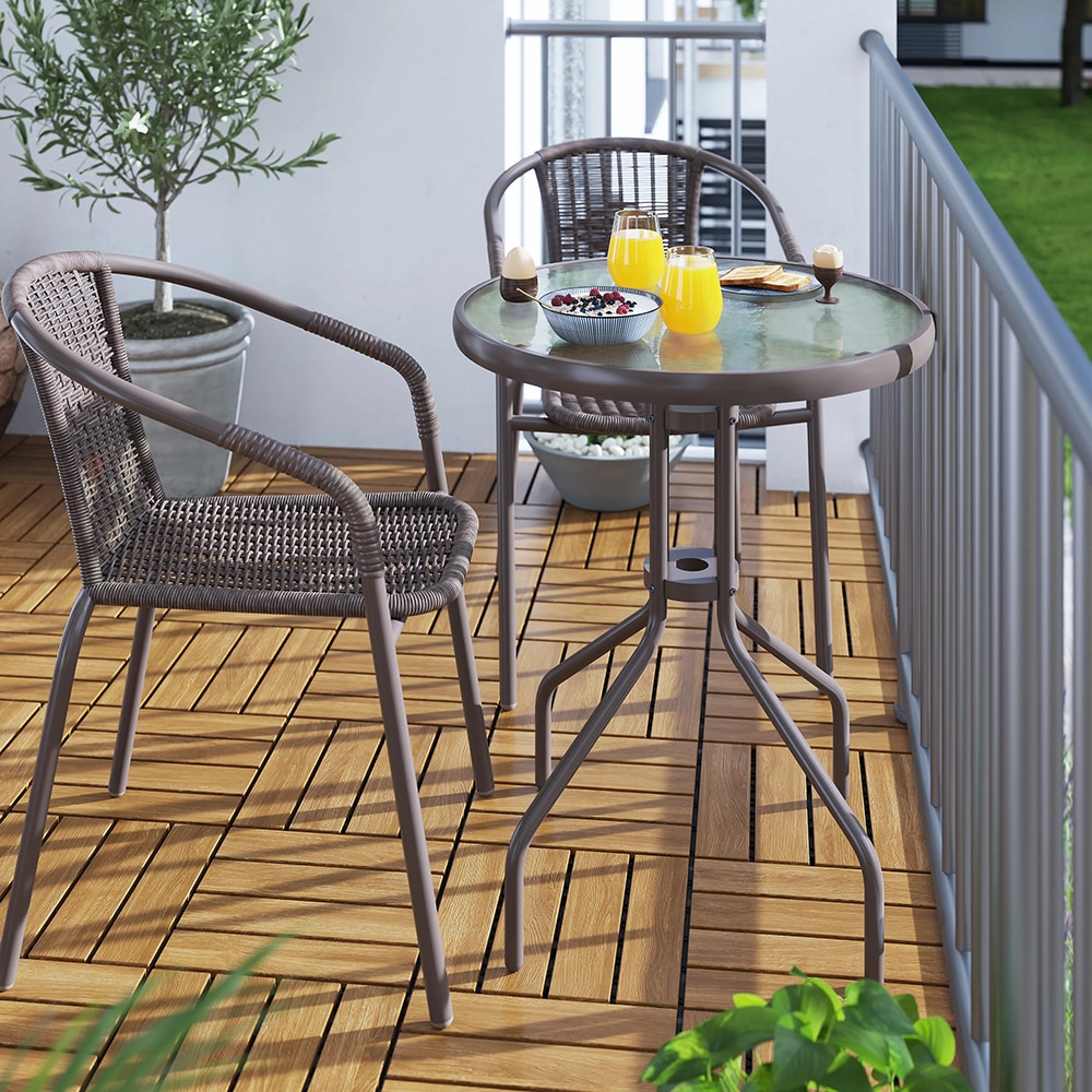 Masa terasa GOODHOME Bari, otel, 60 x 60 x 72 cm, maro