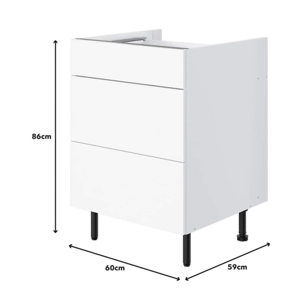 Corp inferior bucatarie Pragma, PAL, 60 x 59 x 86cm, alb