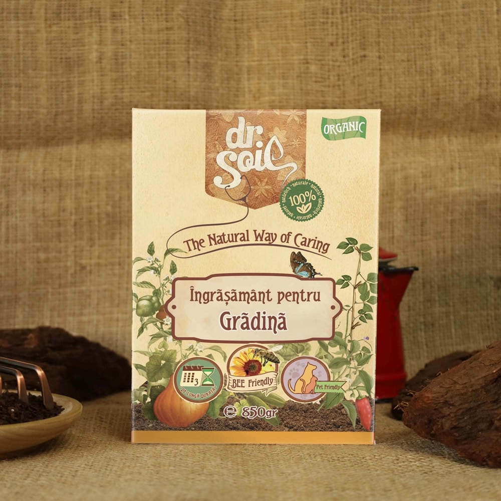 Ingrasamant granulat organic Dr. Soil, gradina, cutie de 850gr