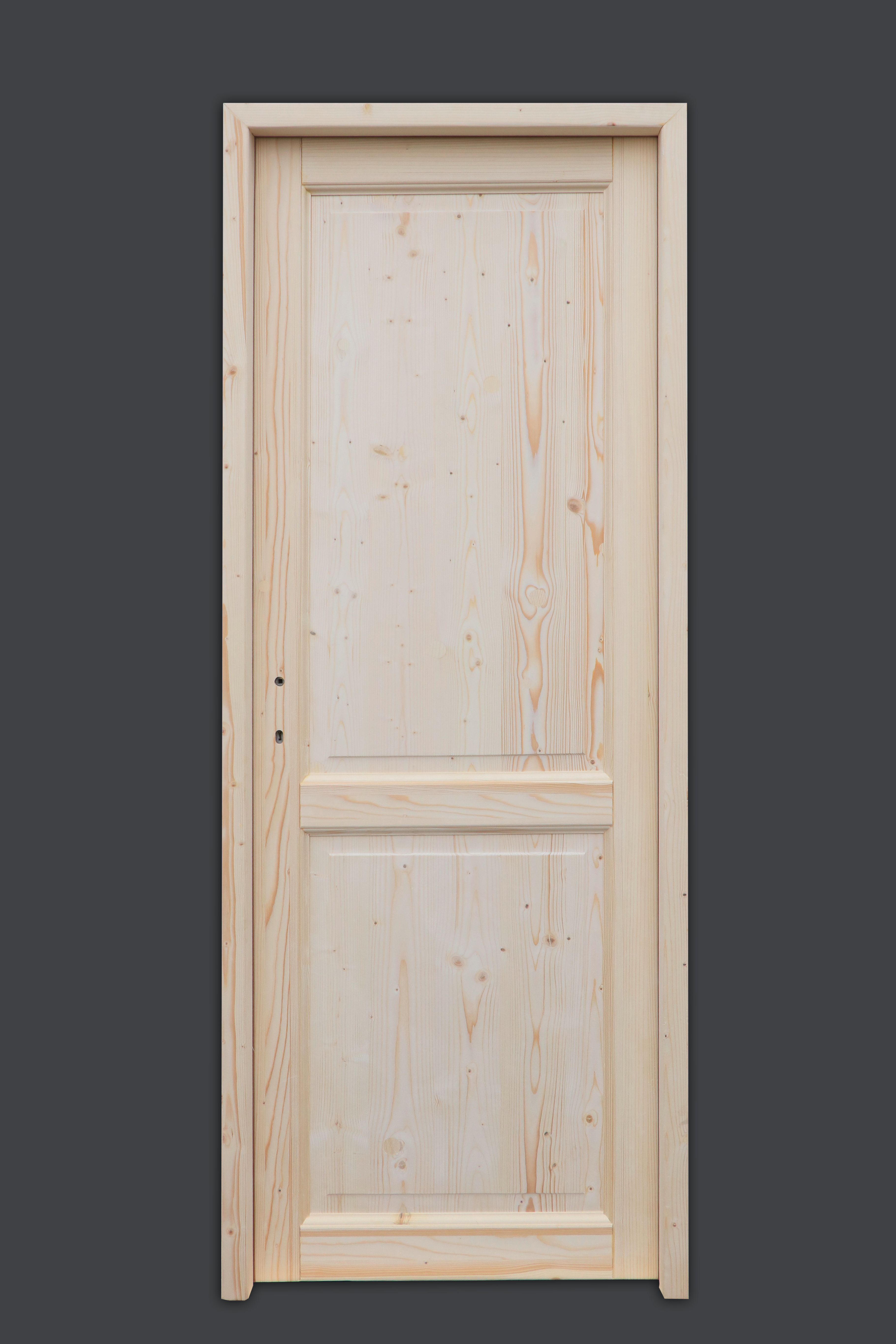 Usa interior Aris, fara geam, stanga, lemn masiv, 88 x 205 cm, maro