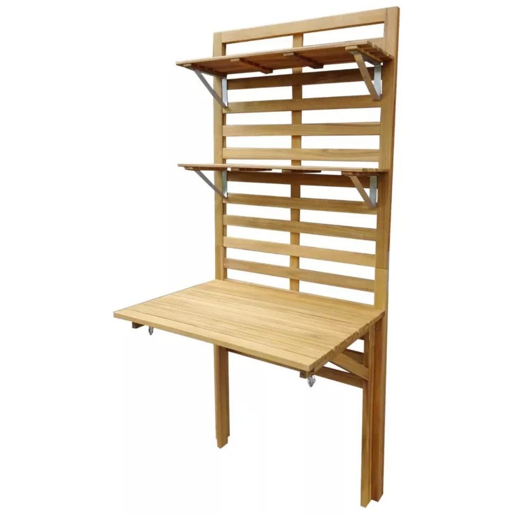Masa terasa GOODHOME Denia, lemn, 80 x 60.2 x 180 cm, bej