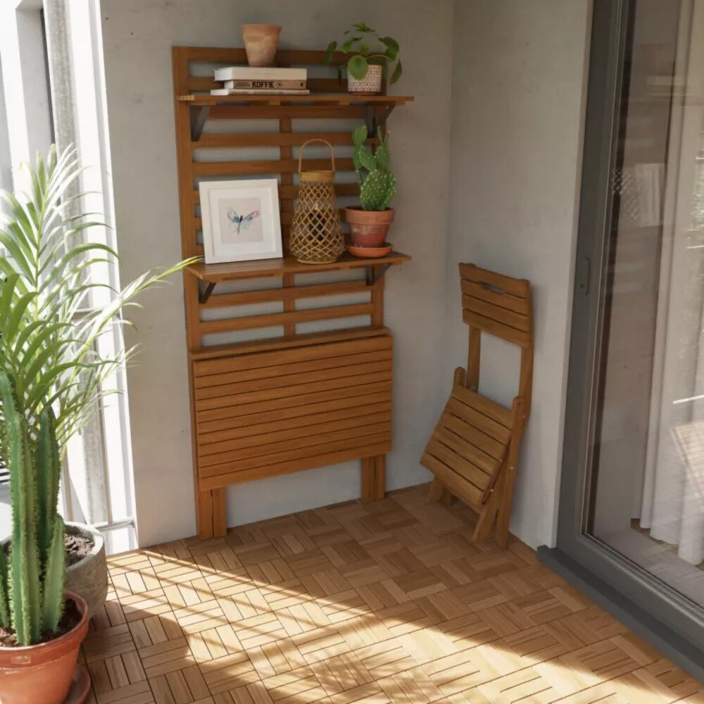 Masa terasa GOODHOME Denia, lemn, 80 x 60.2 x 180 cm, bej