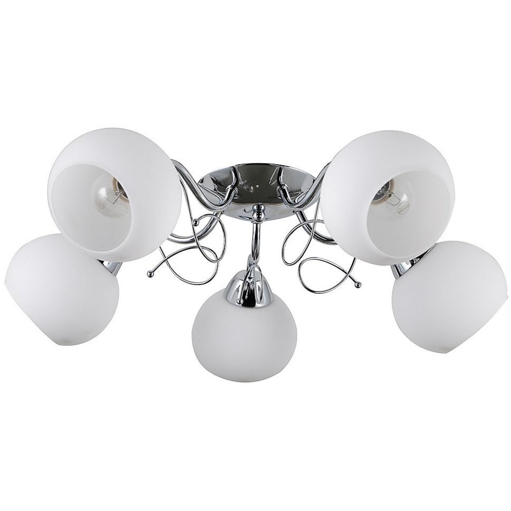 Pendul 5 becuri ITALUX Masseri, E27, 40W, IP20, alb/crom