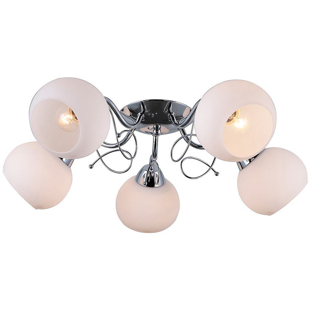 Pendul 5 becuri ITALUX Masseri, E27, 40W, IP20, alb/crom