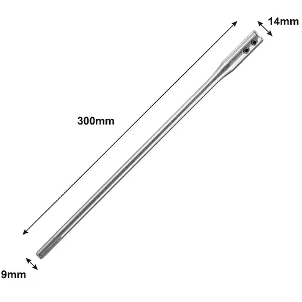 Extensie burghiu lemn MAC ALISTER, 300mm, otel, argintiu