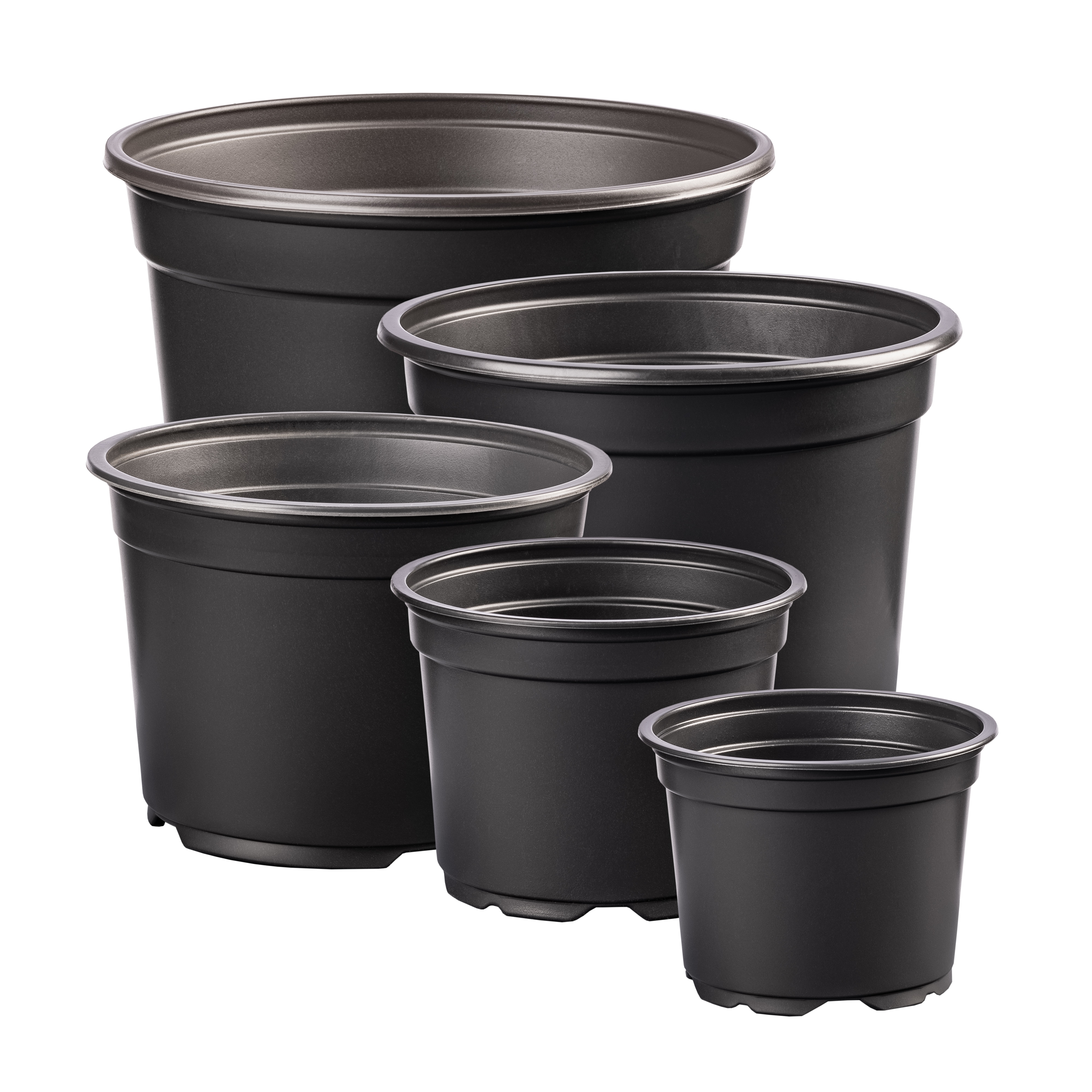 Ghiveci flori DALIA, plastic, D 11 cm, negru
