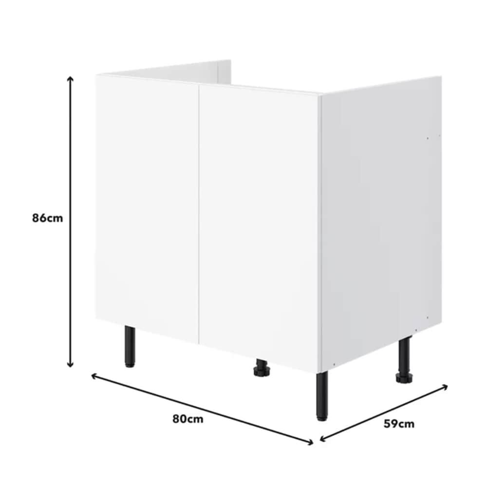 Corp inferior bucatarie Pragma, PAL, 80 x 59 x 86cm, alb